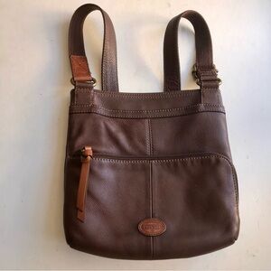 Fossil Purse Morgan Traveler Brown Leather Crossbody Bag